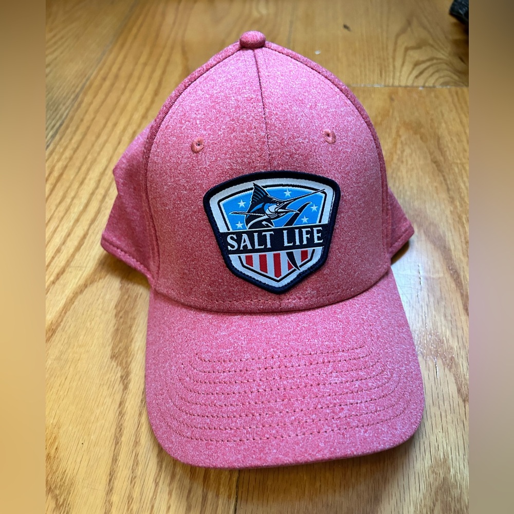 Salt Life Men’s Baseball Hat Cap Stretch Fit Lightweight Red NWT Sz O